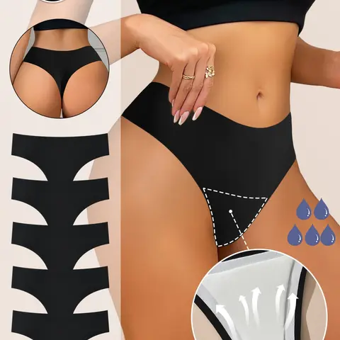 Women's Period Pants & Panties Set, 5-Piece, Casual, Leak-Proof, Breathable & High Elastic, Cool Comfort, Invisible, Postpartum Friendly, Stretchable Panties