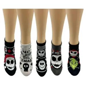 Disney Ladies' Christmas Characters Sock Set -5 Pair