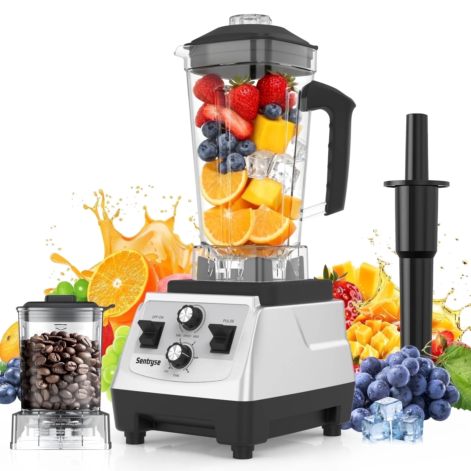 Sentryse Blender for Kitchen, 1800W Countertop Smoothie Blender with 68 oz Pitcher & 20 oz Grinding Cup, 28000 RPM Kitchen Blender for Ice Crushing, Frozen Drinks, Milkshakes and Sauces