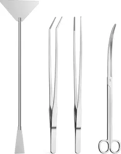 4Pcs Aquascaping Tools, Aquascape Kit, Long and Strong Aquarium Tweezers, Scissors, Algae Scraper, Aquarium Plant Tools, Fish Tank Plant Trimming Kit