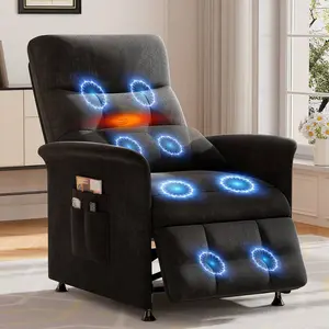 Power Recliner Chair For Adults With Heat & Vibration Massage, Electric Reclining Sofa With Lumbar Support