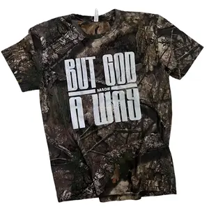 CodeFive But God Made a Way Camo Tee - Unisex Summer Graphic T-Shirt with Direct to Film Print for Comfortable Everyday Wear