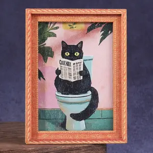 1PC Funny Cat Refrigerator Magnet, Mini Photo Frame Fridge Magnet, Photo Magnets, Creative Fun Cat Magnet for Home Decor, Festive Decoration, Great Holiday Gift, Kitchen