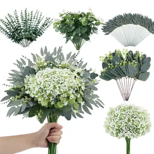 120pcs Artificial Eucalyptus Stems – Realistic Faux Greenery for Home & Wedding Decor