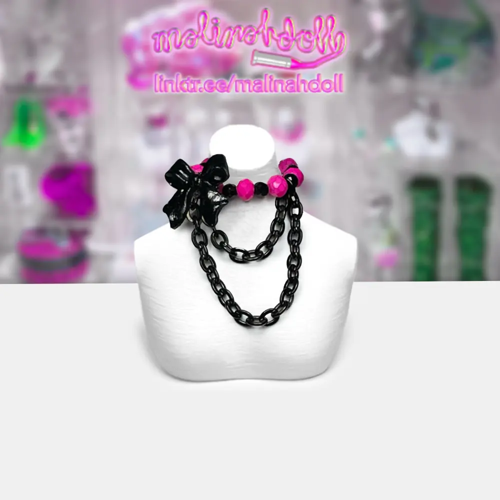 Bratz Doll Halloween Jewelry 1/6 Scale Necklace Designer Beaded Spooky Choker for Dolls by malinahDoll - Various