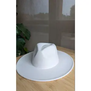 X-Large Wide Stiff Brim Fedora - Unisex Adjustable Cotton & Polyester Hat with 10cm Brim & 12cm Height - Sun Protection Fashion Accessory