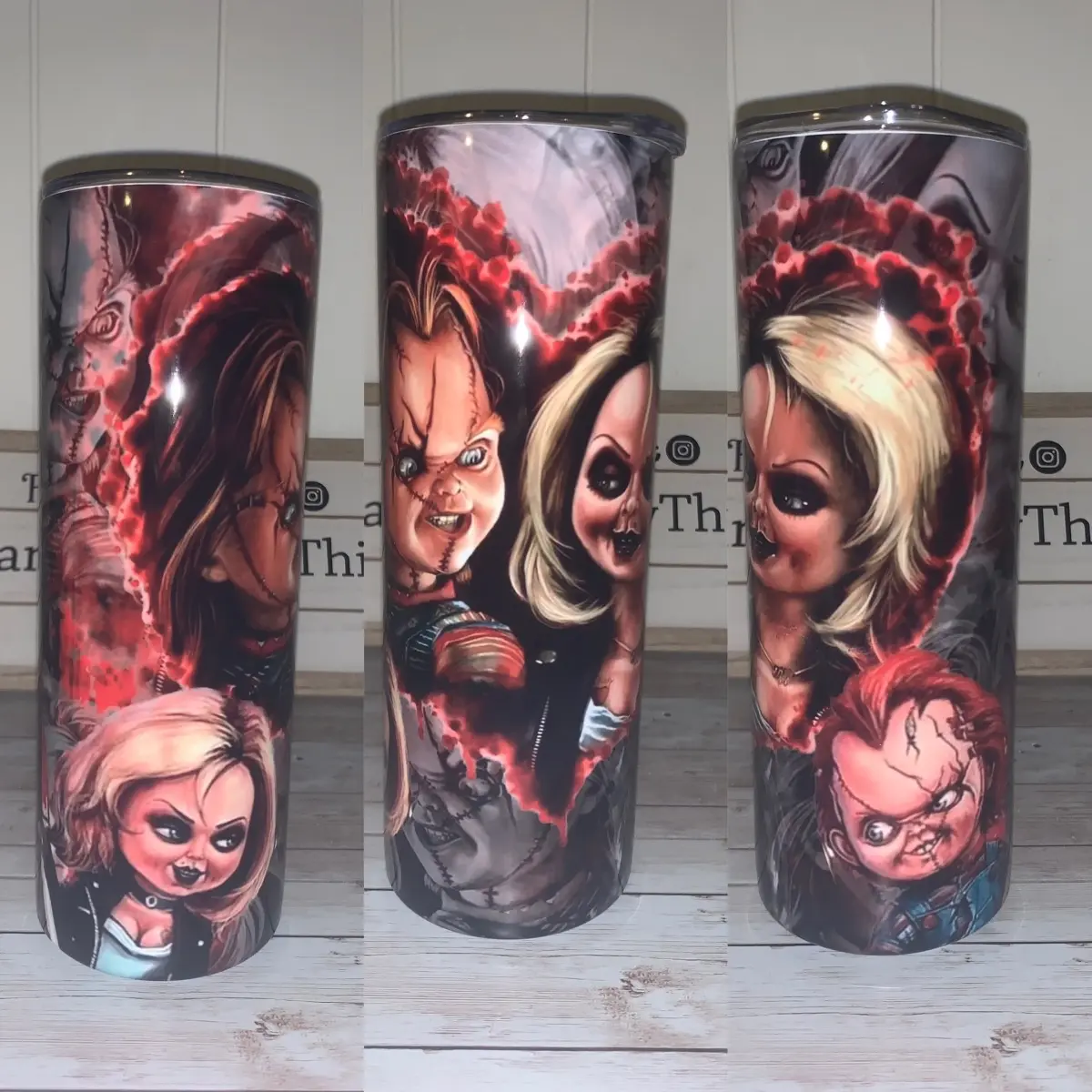 Chucky and Tiff tumbler