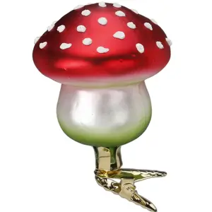 Inge Glas Lucky Charm Mushroom German Glass Christmas Ornament FREE BOX