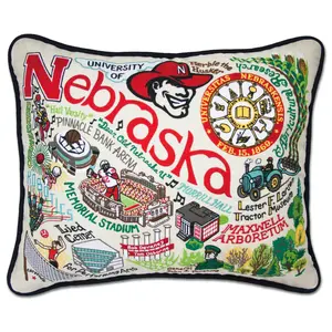 University of Nebraska Collegiate Embroidered Pillow