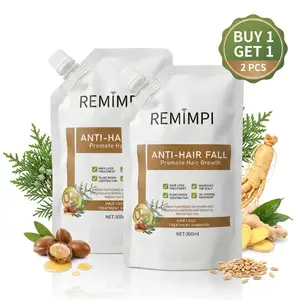 【Buy 1 Get 1 Free】REMIMPI Anti-Hair Fall Hair Loss Treatment Shampoo Oil Control Anti dandruff Haircare Ginseng Ginger Help Hair Growth Jojoba Oat Repair Reduce Hair Loss Scalp Cleanser Conditioner300ML summerwins