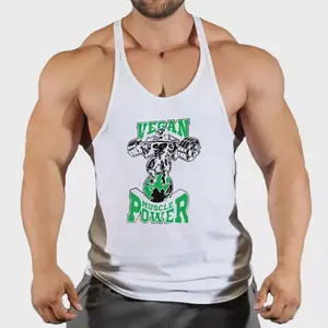 Vegan Power Vegan Bodybuilding Gym Shirt Stringer Tank Top Gym Golds Gym Fitness, Men's Stringer Tanktop