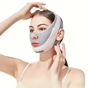 Facial Lift Sleep V-Shape Shaping Strap, Reduces Double Chin and Defines Jawline, Double Chin Reducer, Jawline Definition, Jawline Shaper, Relaxing Facial Massage Tool, Fabric Material