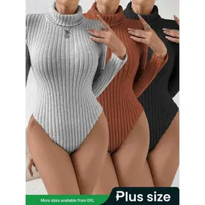 Plus Size Women's Bodysuit, Stylish Comfortable One-Piece for Casual Wear, Perfect for All Body Types