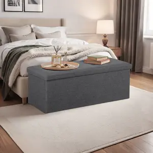 Segawe 43.3 Inches Folding Storage Ottoman Bench Storage Chest Foot Rest Stool Bed, Holds up to 660 lb Segawe 43.3 Inches Folding Storage Ottoman Bench Storage Chest Foot Rest Stool Bed, Holds up to 660 lb