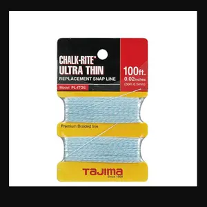 TAJIMA Replacement Snap-Line - 0.5 mm x 100 ft Chalk-Rite Braided String for Ultra-Thin & Precise Markings - PL-ITOS