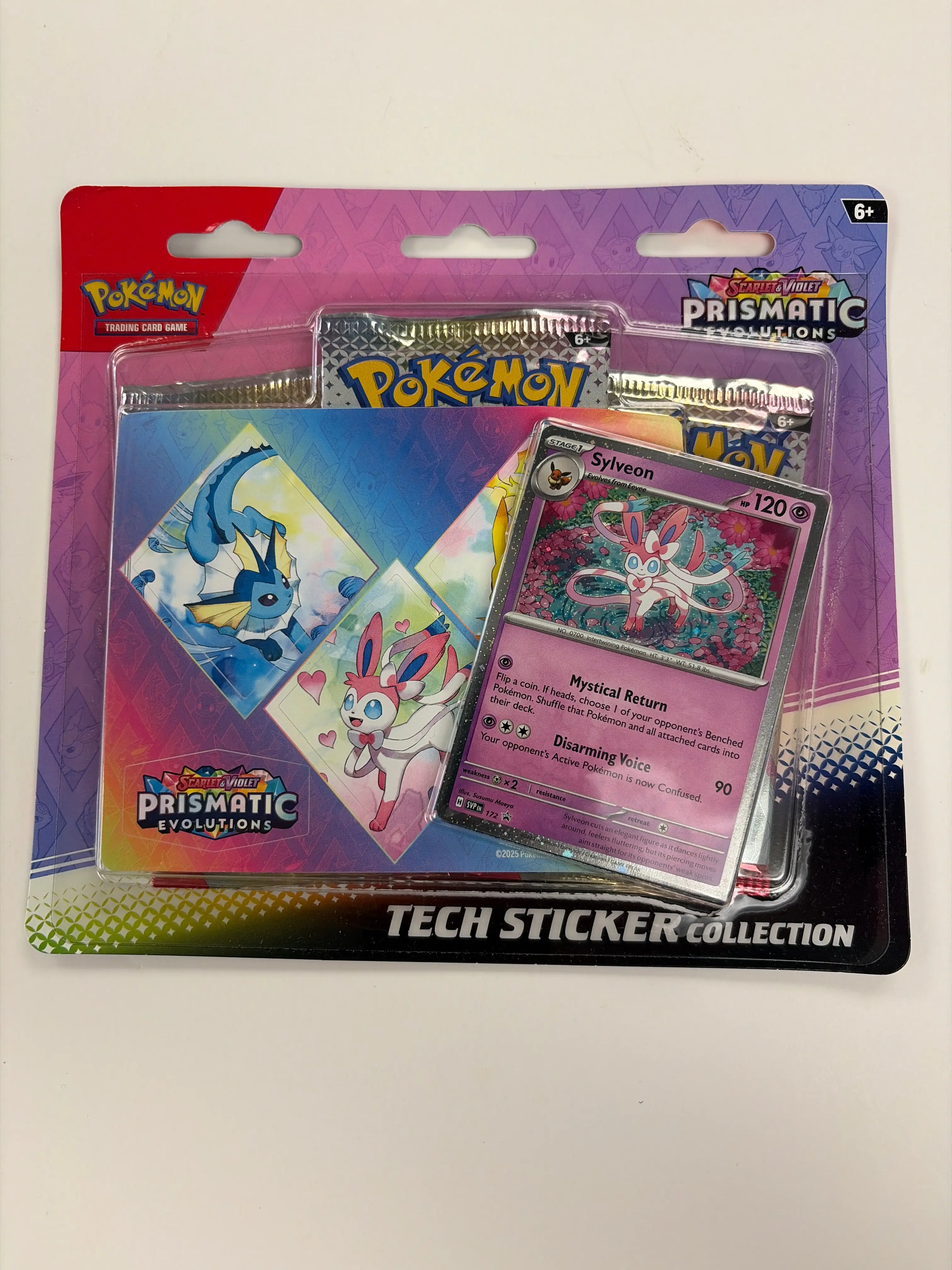 Pokemon Prismatic Evolutions Tech Sticker Collection Sylveon Promo
