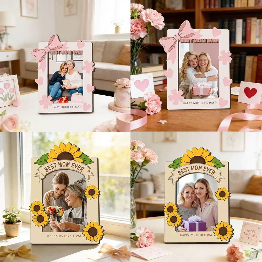 Mother's Day Best Gift for Mom Wooden Display Frame ,Commemorative Keepsake Gift from Son or Daughter to Mother