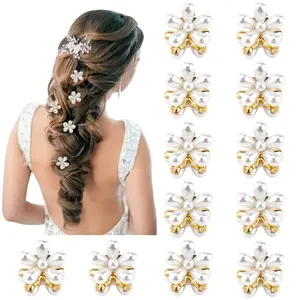 12Pcs Small Hair Clips Crystal Mini Flower Hair Decorations for Women Hair barrettes for Fine Hair Alligator Bling Hairpin