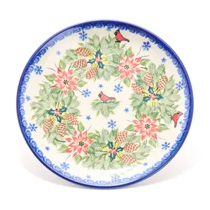 Lidia's Polish Pottery Hand Painted Holiday 7.5" Dessert Plate