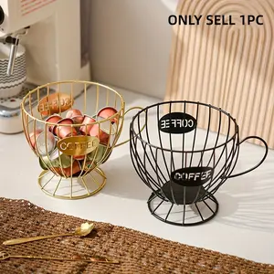 1PCS Black Coffee Capsule Rack Modern Simple Home Snack Candy Storage Basket Coffee Shop Bar Counter Display Rack Storage Rack