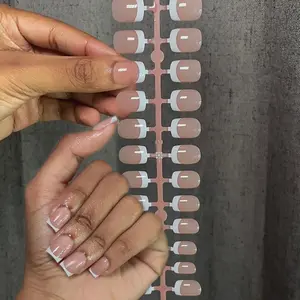 Short French Tip Press On Nails