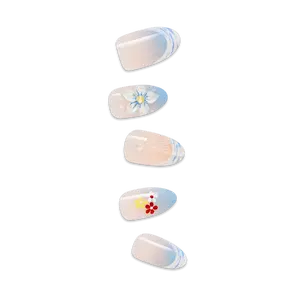 Impress Design No Glue Fake Press On Nails - Amerie | French Design, Multicolor, Medium, Almond, Manicure