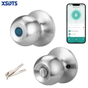 XSDTS Smart Fingerprint Door Lock with App Control Keyless Thumbprint Entry for Bedroom Front Door Home Apartment Silver
