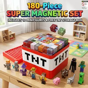 Magnetic Building Block Set – 200 Pieces, Magnetic Stem Montessori Toy for Kids Ages 4-8, Christmas Birthday Gift