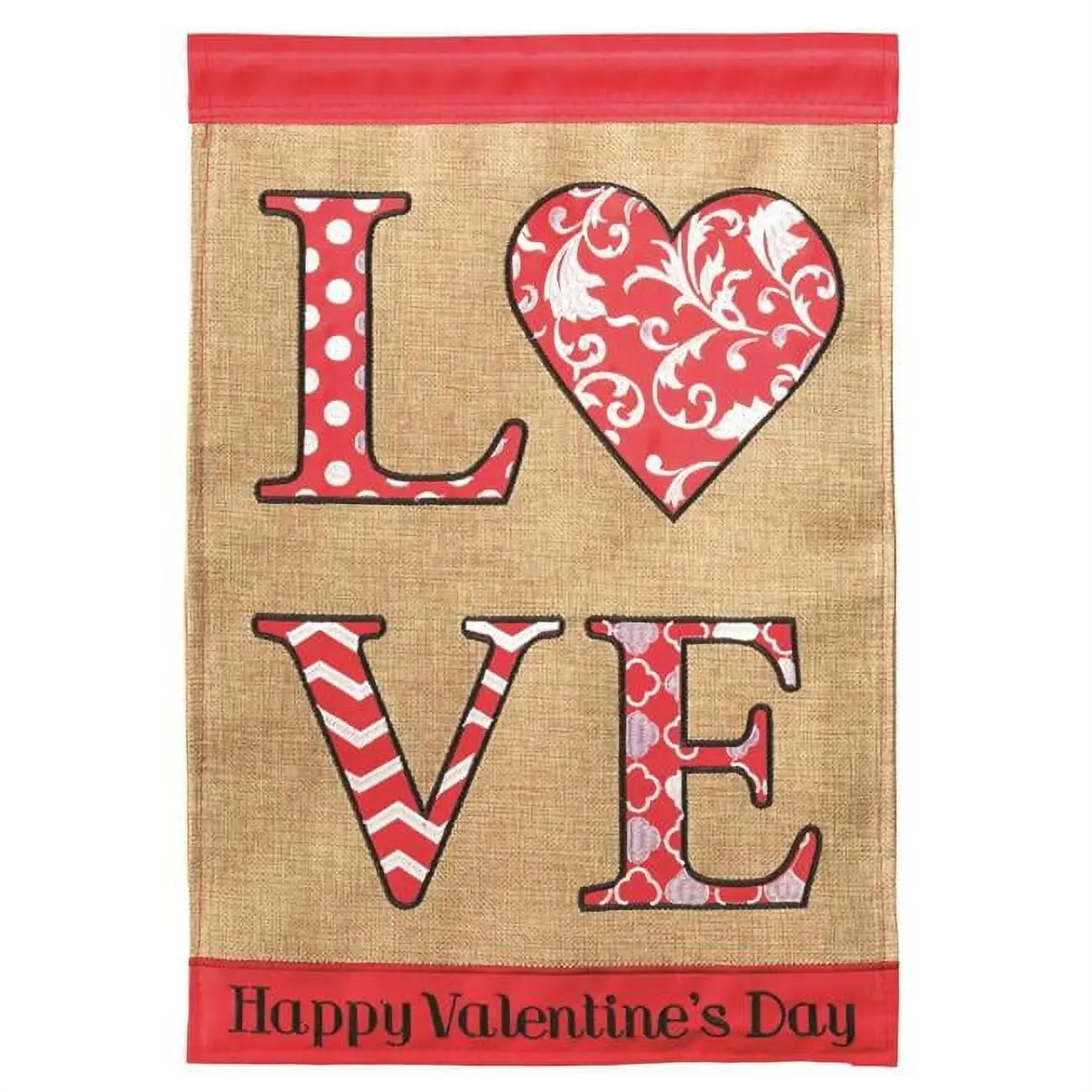 Magnolia Gardens 1081 13 x 18 in. Double Applique Love Valentines Polyester Garden Flag