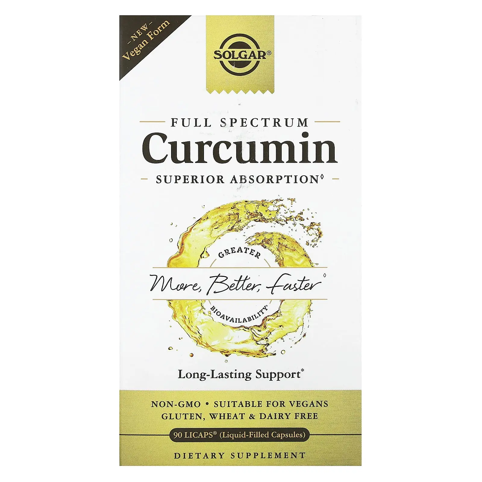Solgar Full Spectrum Curcumin, 90 LiCaps