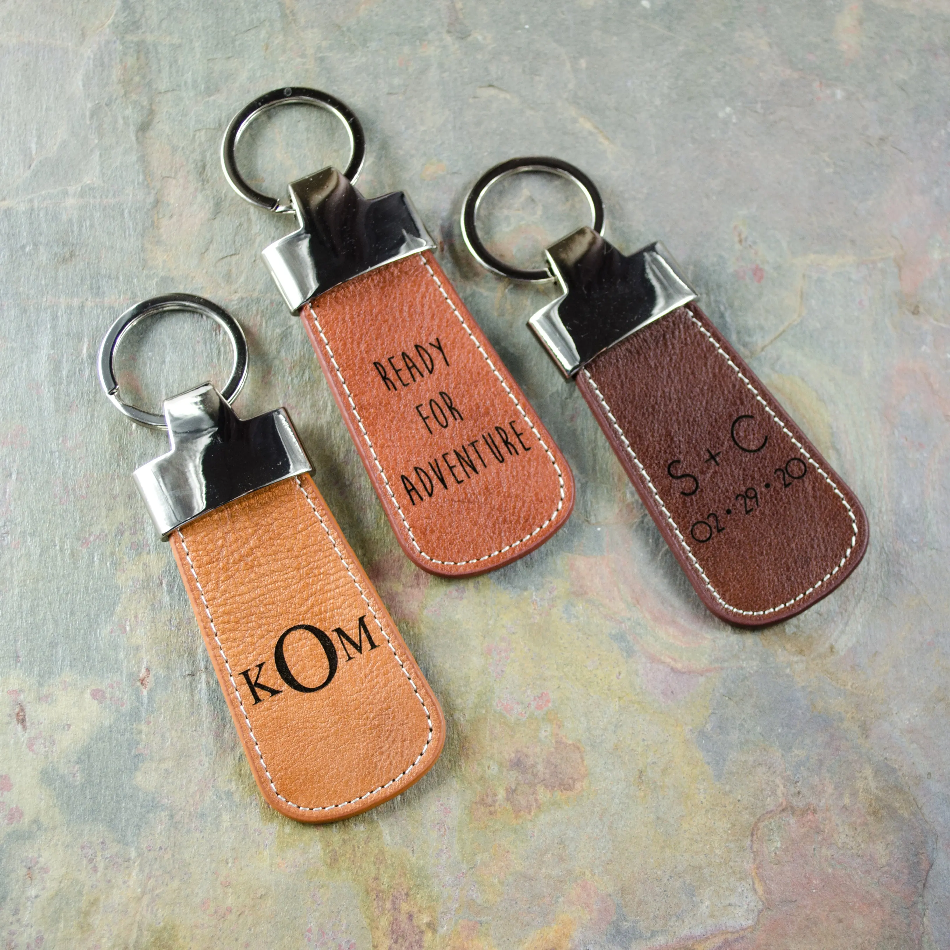 Personalized Leather Paddle Keychain, Engraved Monogram, Name, Date, Message, Quality Durable Keychain for Every Day Use, Gift for Men, Gift for Women