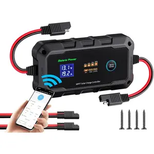 20A 12V/24V MPPT Charge Controller, Intelligent Panel Regulator 20 Amp BT App Function for 12/24 Volt LiFePO4, Gel, AGM, FLD, SLD, Li Battery (Sunrock 20Pro)