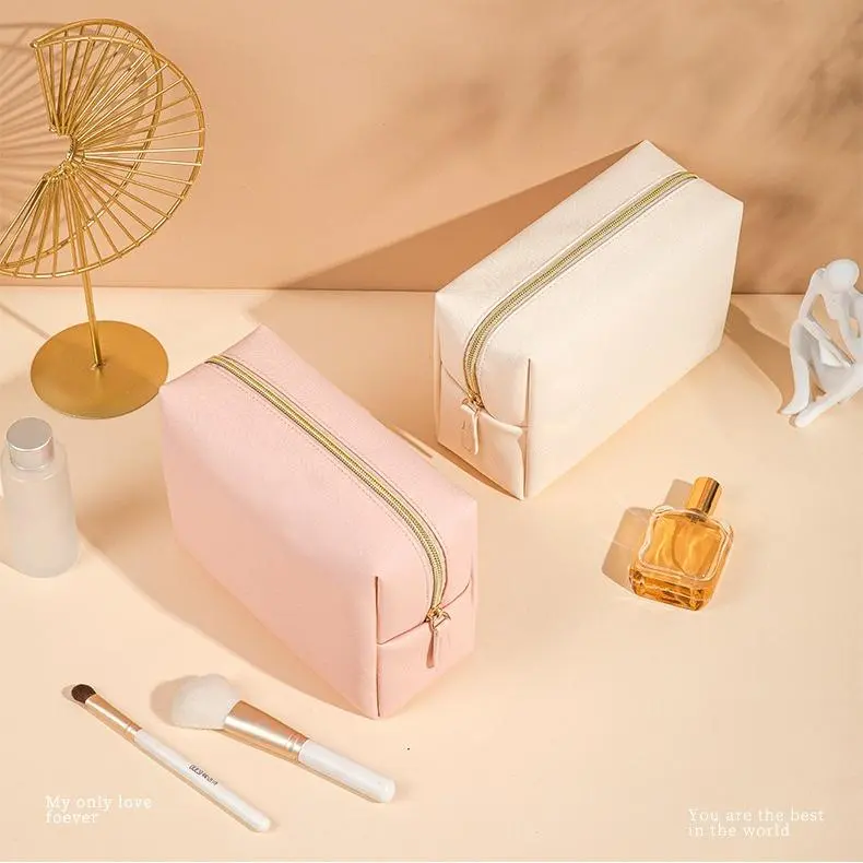 Polyester Plain Octagonal Makeup Bag - Waterproof Multi-Pocket High-Capacity Lovely Pouch, Grab-and-Go Organizer for Travel & Everyday Use (Soft Pink, Clean White, Mint Green), Makeup Bags, Grab-And-Go Make-Up Bags