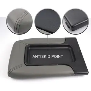 Complete Center Console Lid Armrest Assembly for 1999-2007 Chevy Silverado GMC Sierra 1500 2500 ,Upper Arm Rest Storage Box Cap with Latch  Hinge Car Cup Holder
