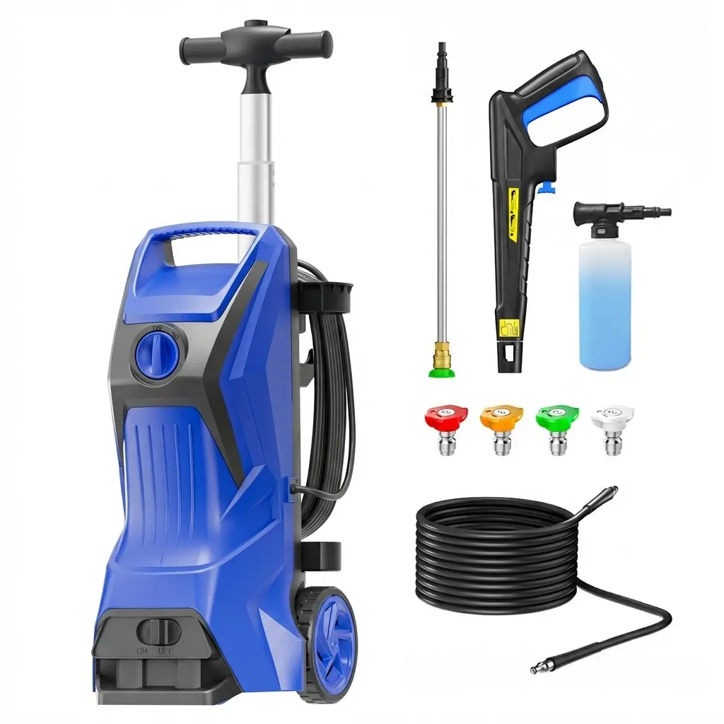 Electric Pressure Washer 4200PSI 3.7GPM, Versatile Surface Care, Deep Surface Cleaning, with 4 Adjustable Nozzle, 500ML Foam Cannon, Total Stop System for Car Wash, Home, Patio Cleaning