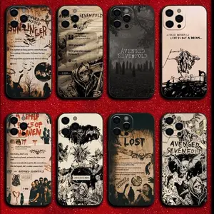 Avenged Sevenfold A7X Phone Case Compatible with iPhone 17 Pro Max Air/16/15/14/13/12/11 Pro Max/Plus & Samsung Galaxy S25 Ultra S24 S23 S22 S21 Plus Soft Black Cover Fashion