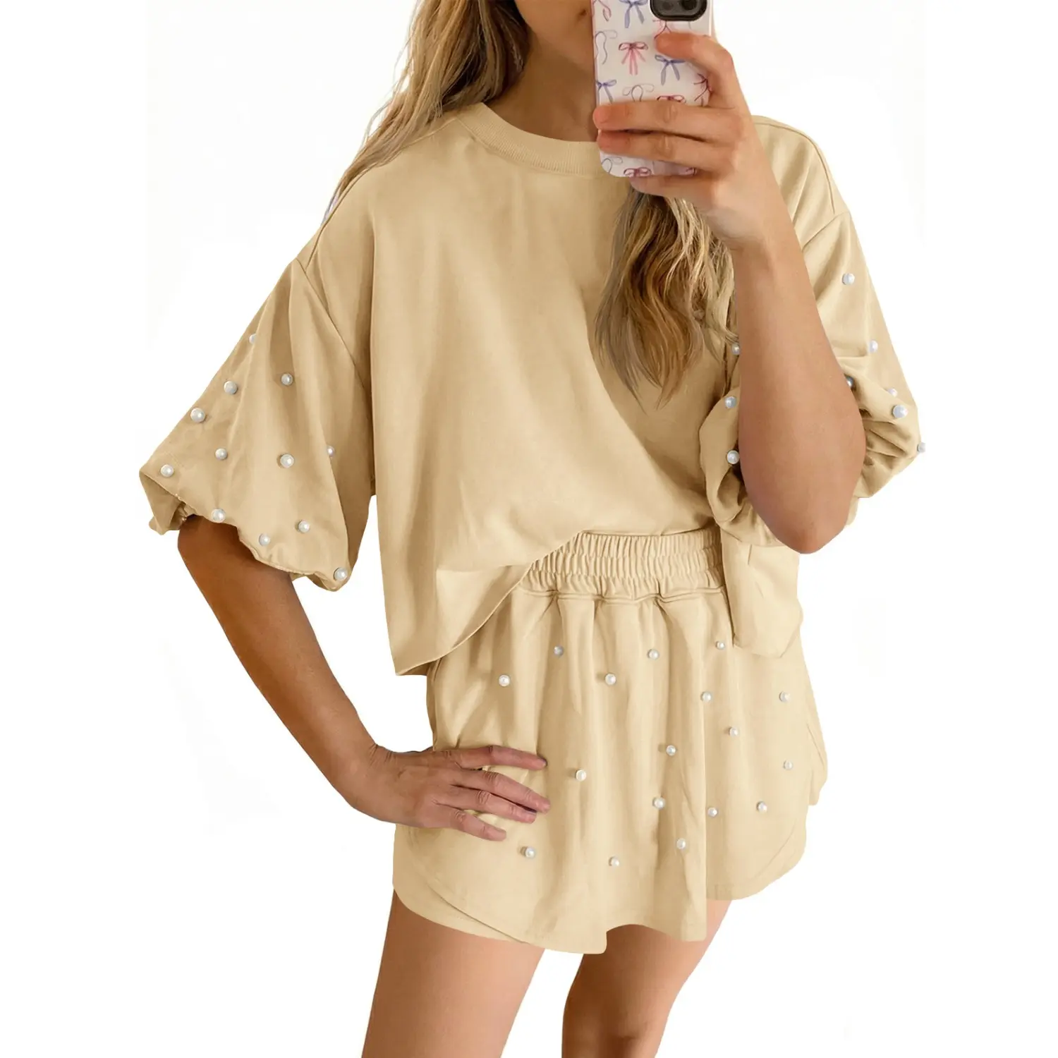 NEW Khaki-Puff sleeve