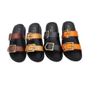 women's Double Buckle slide Sandals- Confortable Flat Open Toes Slippers