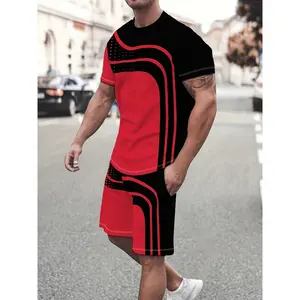 Men'S Stylish Casual Short-Sleeve And Shorts 3D Outfit