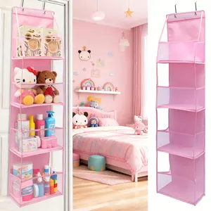 [Stuffed Animal Storage Holder] Over Door Stuffed Animal Storage Holder |   1pc with 4 Large Breathable Net Pockets - Perfect for Toys, Shoes, Diapers, Collectibles - Thanksgiving & Christmas Gift, Holiday Decoration Organizer