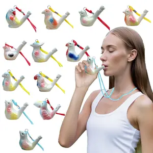 12 Ceramic Bird Whistles, Bird Water Whistles, Bird Call Whistle for Water and Bath Play Fun, Birthday Gift, Easter Gift