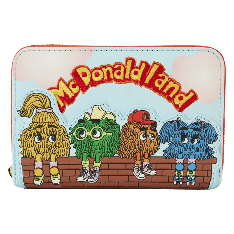 McDonald's Fry Kids Vintage Zip Around Wallet for Men, Small Size Vegan Leather with 4 Card Slots and ID Window, Small Size Men's Wallets, Cute Character Shaped Men's Wallets