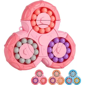 Magic Bean Rotating Brain Teaser Finger Puzzle Toy,Boys Girl Handheld Spinner Stress Anxiety Relief Ball Game Sensory Toys,Gift for Kids Ages 3Above Easter Christmas Birthday New Year