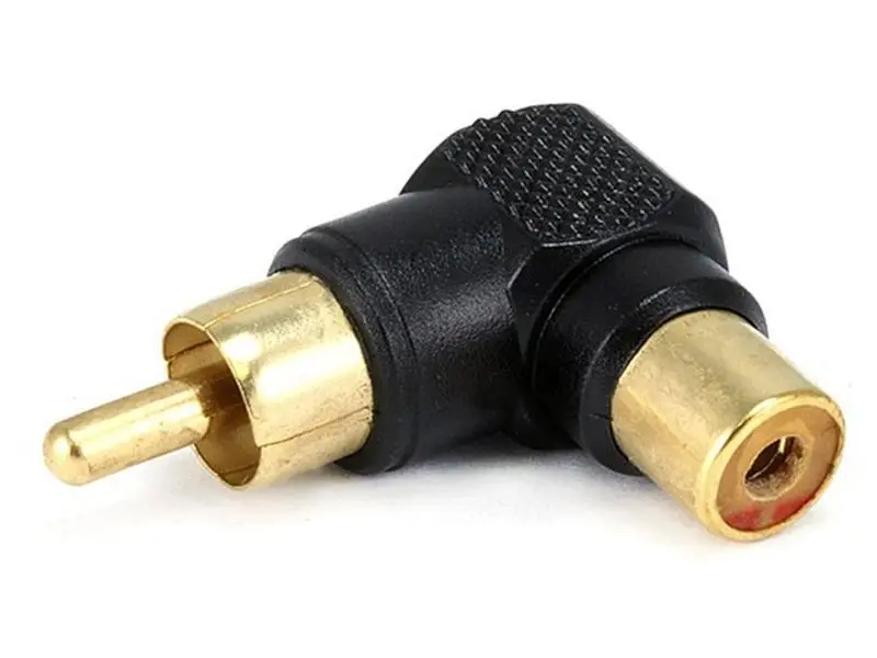 Monoprice 7233 RCA Plug to RCA Jack Adaptor - Gold Plated - Right Angle
