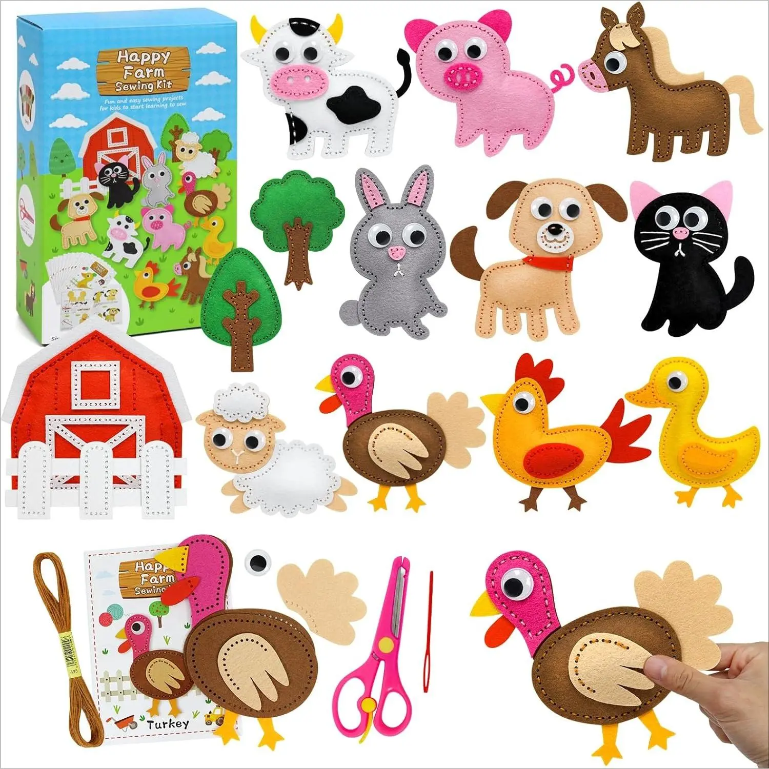 P-ITC064 High Quality Felt Fabric Animal Sewing Kit for Kids - Fun Crafting for After School Time, Children Development DIY Art Set