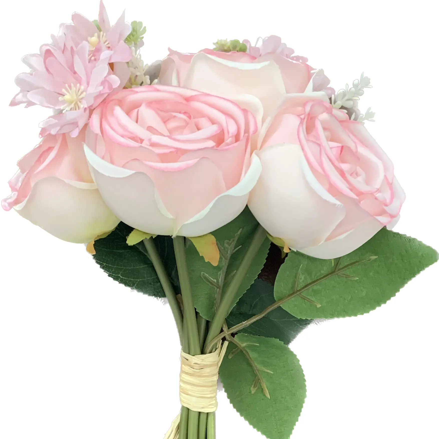 8828 12" Mini Rose Bouquet（6 rose 4 filler）6pc