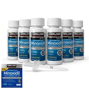 Kirkland Minoxidil 5% Hair Care Serum Daily Scalp Drops Topical Serum Kit for Thicker & Fuller Looking Hair - Premium Men's Grooming & Nourishing Personal Care Routine with Precision Dropper