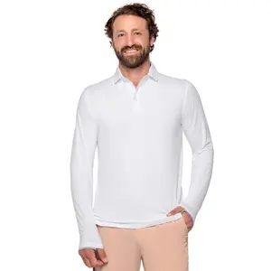 Men's Bal Harbour Long Sleeve Polo with Thumbholes | White