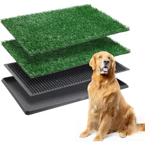 Dog Tray Mat - Dog Toilet - Indoor Toilet for Apartment and Terrace Training - Comes with 2 Packs of Replacement Mats, 20*30inch Fresh Patch Real Grass