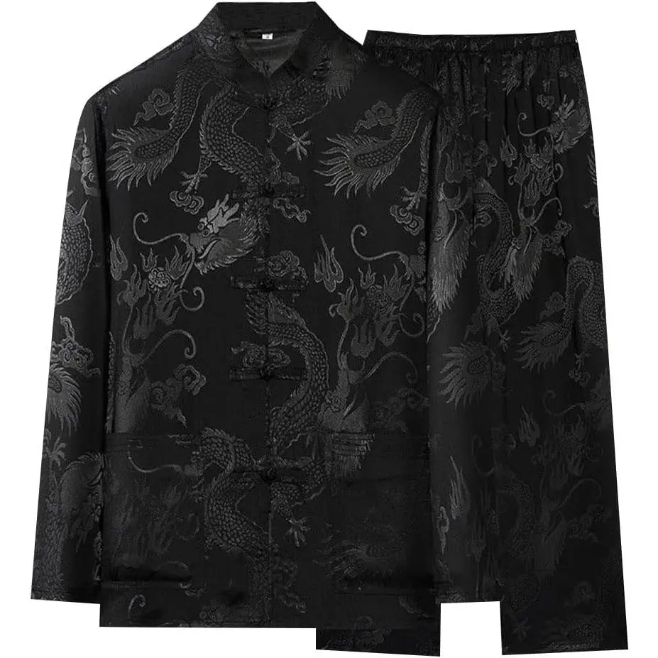 Kung Fu Uniform for Men Shirt Suit Chinese Traditional Tang Hanfu Martial Arts Wing Chun Tai Chi Training Cloth Pants